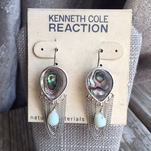 NWT Kenneth Cole abalone and amazonite earrings